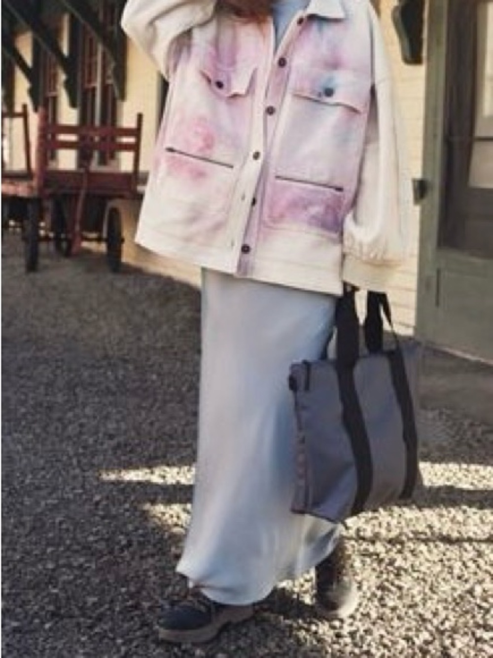 Anthropologie Light Blue Satin Maxi Skirt